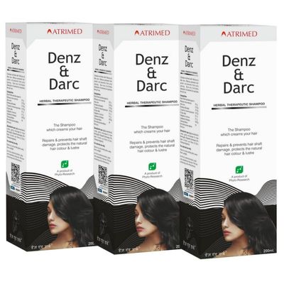 Denz & Darc Herbal Therapeutic Shampoo Pack of 3 | 600 ml