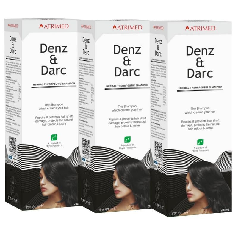 Denz & Darc Herbal Therapeutic Shampoo Pack of 3 | 600 ml