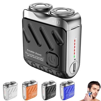 Bccnerty Shaver, Bccnerty Mini Rotary Dual Ring Electric Shaver for Men  USB Rechargeable, Waterproof, Compact for Home & Travel(Black)