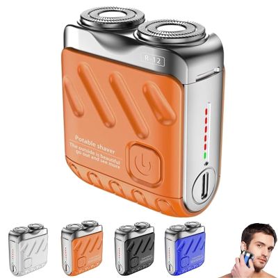 Bccnerty Shaver, Bccnerty Mini Rotary Dual Ring Electric Shaver for Men  USB Rechargeable, Waterproof, Compact for Home & Travel(Blue)