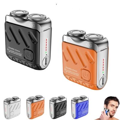 Bccnerty Shaver, Bccnerty Mini Rotary Dual Ring Electric Shaver for Men  USB Rechargeable, Waterproof, Compact for Home & Travel(Black+Orange)