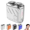 Bccnerty Shaver, Bccnerty Mini Rotary Dual Ring Electric Shaver for Men  USB Rechargeable, Waterproof, Compact for Home & Travel(Silver) view 1
