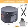 CODOHI Wig Storage Boxes,Wig Travel Cases Foldable for Multiple Wigs for Men and Women,Yarn Organizer, Cosmetic Cabinet Storage Bag (Medium Grey) view 2
