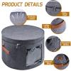 CODOHI Wig Storage Boxes,Wig Travel Cases Foldable for Multiple Wigs for Men and Women,Yarn Organizer, Cosmetic Cabinet Storage Bag (Medium Grey) view 3