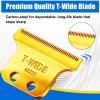 2PCS 2215 Replacement T Wide Blades Compatible with Wahl 5 Star Detailer Li Trimmer(8081) and (8171) - Adjustable Stainless-steel Zero-Gap Trimmer Blade (2PCS-Gold) view 2
