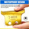 2PCS 2215 Replacement T Wide Blades Compatible with Wahl 5 Star Detailer Li Trimmer(8081) and (8171) - Adjustable Stainless-steel Zero-Gap Trimmer Blade (2PCS-Gold) view 3