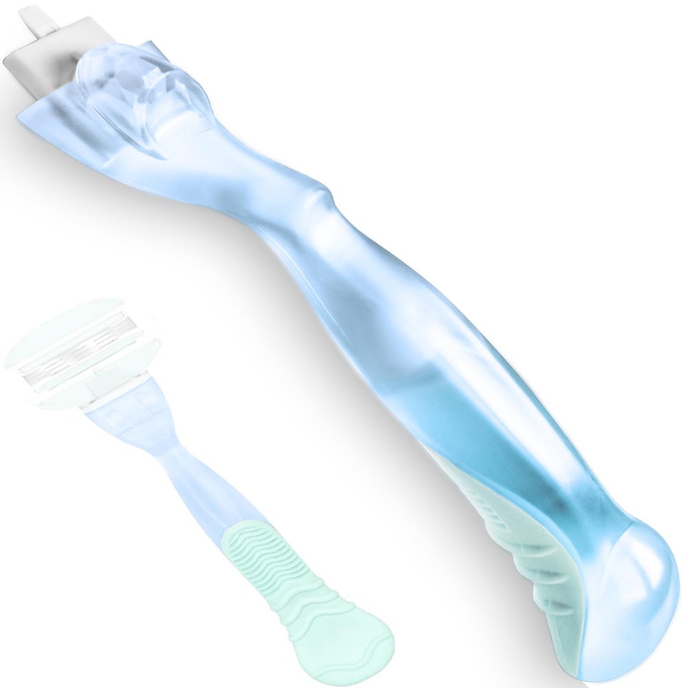 Replacement Razor Handle Compatible with Gillette Venus - Cyan Ergonomic Grip, Secure Non-Slip Design (Fits Most Venus Blades) 1Pc
