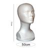 12 Inch Foam Wig Head Female Head Model Abstract Smooth Surface Mannequin Head Stand - Wig/Hat Display Stand (White) view 2