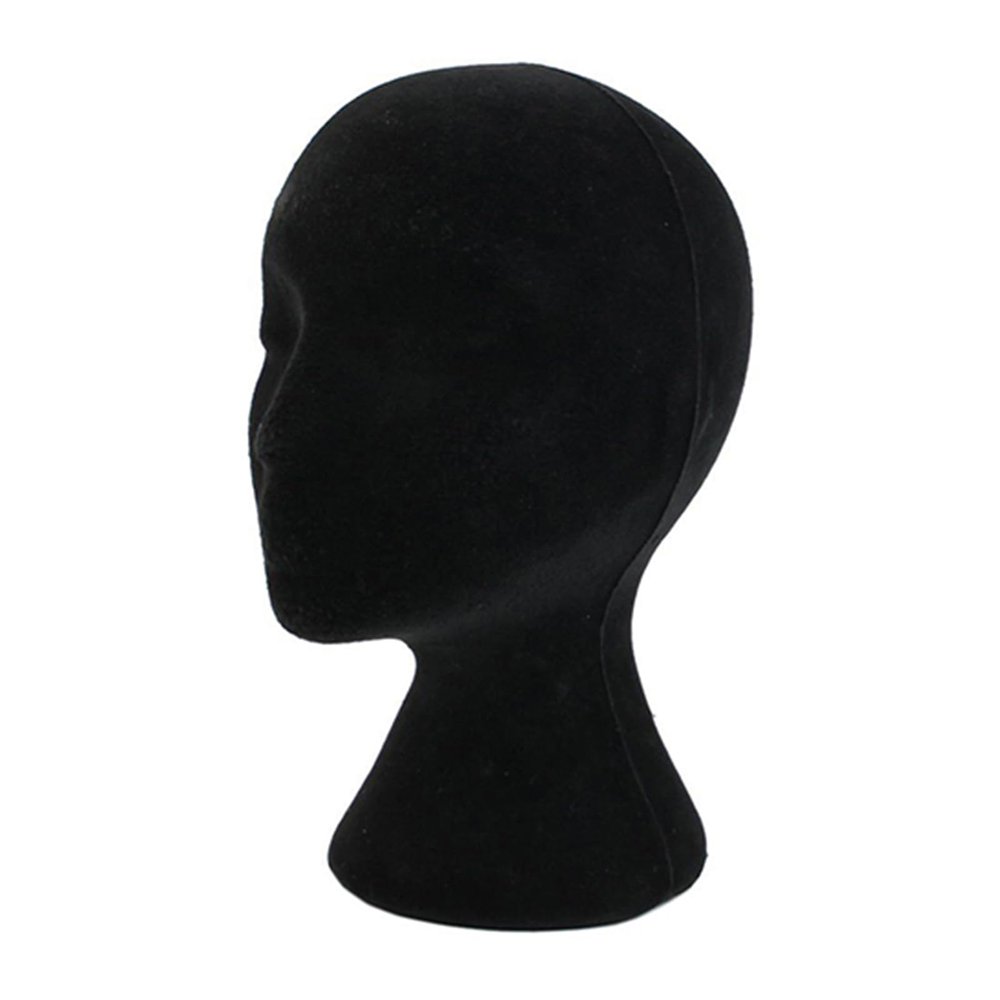 11 Inch Black Foam Wig Head Female Mannequin Head Wig Stand for Style,Display Hair, Hats, Hairpieces, Masks ,Travel, DIY Projects (Black A)
