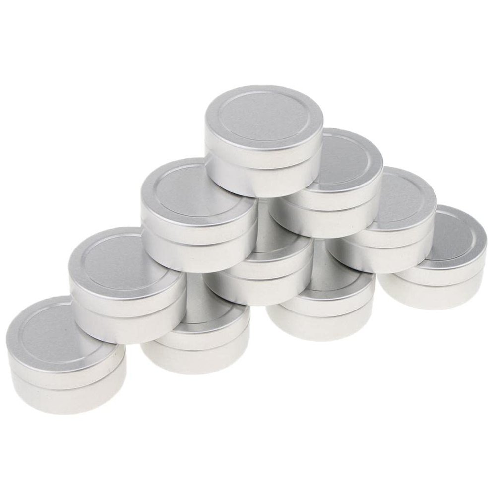 10Pcs Empty Cosmetic Jar Bottle Tin Container Box Fishhook Aluminium Case - B-10ML-3.5 x 1.8cm