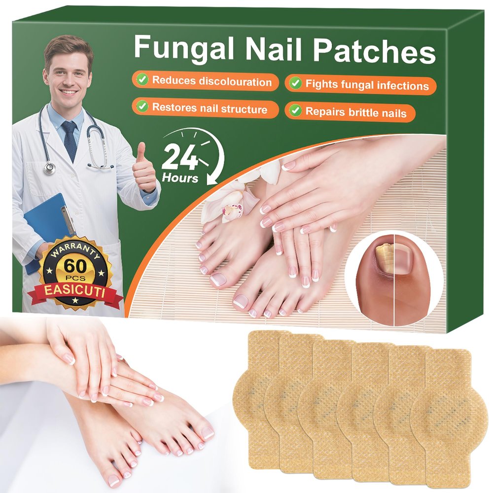 EASICUTI Fungal Nail Patches, 60 PCS Toenail Treatment Extra Strength, Overnight Nail Repair Sticks for Damaged Nails, Men and Women