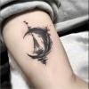 2pcs Moon And Sailboat Juice Herbal Temporary Tattoo Stickers For Women And Men, Semi-permanent, Waterproof, Lasting 2 Weeks, Fake Tattoos view 1