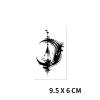 2pcs Moon And Sailboat Juice Herbal Temporary Tattoo Stickers For Women And Men, Semi-permanent, Waterproof, Lasting 2 Weeks, Fake Tattoos view 2