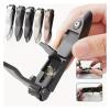 1-Piece Nail Clippers for Men with Catcher -Sharp Heavy Duty Self-Collecting Nail Cutters with Ergonomic Lever Keep Fingernails(Light Yellow) view 2