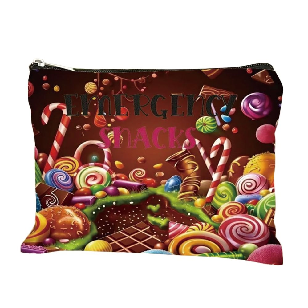 1 pc Cute Red Snack Bag for Travel, Weekend Getaways, and Makeup - Organize Your Cosmetics and Emergency Snacks - Ideal Gift for Friends, Sisters, and Trip - Fashionable and Functional (F0296)