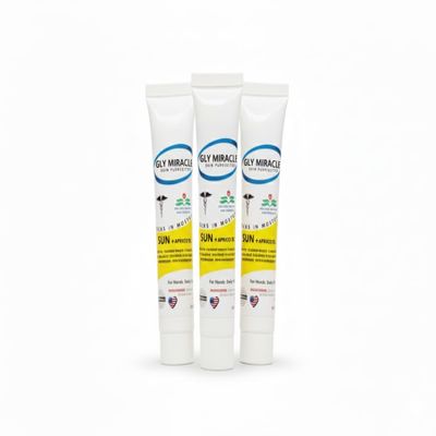 GLY MIRACLE SUN SPF30 Sunscreen Travel Lotion Tubes Apricot Breeze (3 Pack, 0.5 oz Each)  Non-Greasy Skin Moisturizer for Normal to Dry Skin, Deep Hydration for Hands, Body & Feet