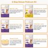6-Step Foot Care System with Epsom Salt Soak, Callus Remover Gel, Sugar Scrub, Collagen Mask, Shea Butter Lotion, Massage Oil Candle + Disposable Pedicure Kit 5-1, Liner & Slippers. Lavender 03 Set view 2