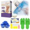 6-Step Foot Care System with Epsom Salt Soak, Callus Remover Gel, Sugar Scrub, Collagen Mask, Shea Butter Lotion, Massage Oil Candle + Disposable Pedicure Kit 5-1, Liner & Slippers. Lavender 06 Set view 1