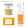 3pcs-Turmeric Wash and Care Three Piece Set,Turmeric Facial Cleanser & Turmeric Soap Bar & Turmeric Face Scrub Pads,Face & Body Cleanser,Turmeric Cleansing Skincare Set, Deep Cleansing view 2