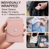 24 Sets Travel Manicure Set Professional Nail Clipper Kit Bulk,4 in 1 Adult Stainless Steel Travel Manicure Kit with Case Individually Wrapped Nail Clippers Bulk for Homeless,Hotel,CharityPink view 2