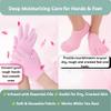 Foot Moisturising Socks and Hand Gloves Set Infused with Essential Oils  Soft Fabric Covered Silicone Socks and Gloves for Cracked Heels, Rough Skin, Cuticles (Pink) view 2