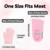Foot Moisturising Socks and Hand Gloves Set Infused with Essential Oils  Soft Fabric Covered Silicone Socks and Gloves for Cracked Heels, Rough Skin, Cuticles (Pink) view 3