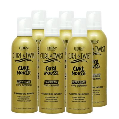 EBIN NEW YORK Braid Mousse  6x Curl & Twist Curl Mousse 354ml Defining Styling Foam for Braids, Twist-Outs, and Protective Styles  Moisturizing and Lightweight Formula  Gift Set (6 Items)