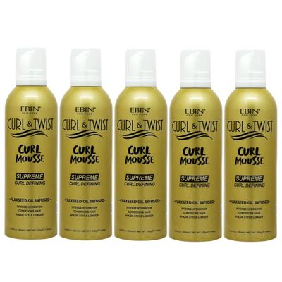 EBIN NEW YORK Braid Mousse  5x Curl & Twist Curl Mousse 354ml Defining Styling Foam for Braids, Twist-Outs, and Protective Styles  Moisturizing and Lightweight Formula  Gift Set (5 Items)
