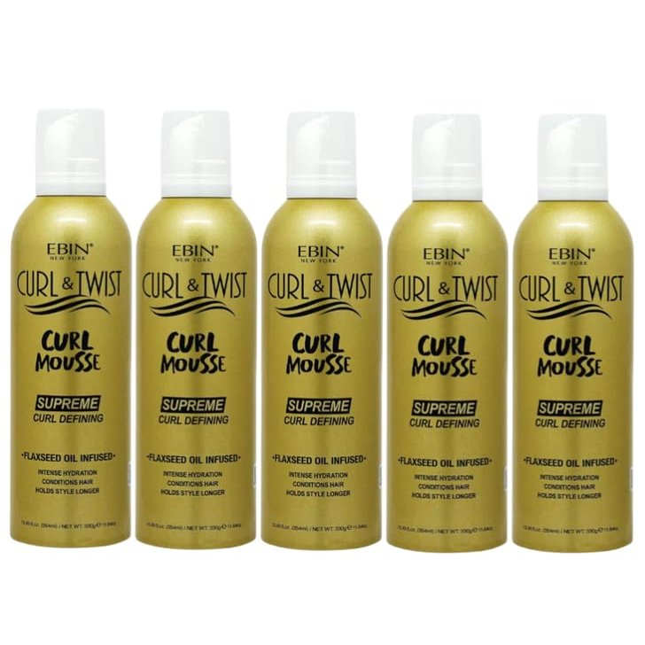 EBIN NEW YORK Braid Mousse  5x Curl & Twist Curl Mousse 354ml Defining Styling Foam for Braids, Twist-Outs, and Protective Styles  Moisturizing and Lightweight Formula  Gift Set (5 Items)
