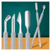 1pcs Stainless Steel Cuticle Pusher Dual Sided Shaped Double Ended Ingrown Toenail Lifter Remover Trimmer Nail Art Care Tools(Sytle-3) view 2