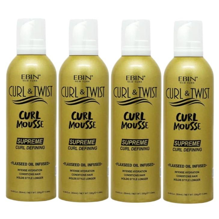 EBIN NEW YORK Braid Mousse  4x Curl & Twist Curl Mousse 354ml Defining Styling Foam for Braids, Twist-Outs, and Protective Styles  Moisturizing and Lightweight Formula  Gift Set (4 Items)