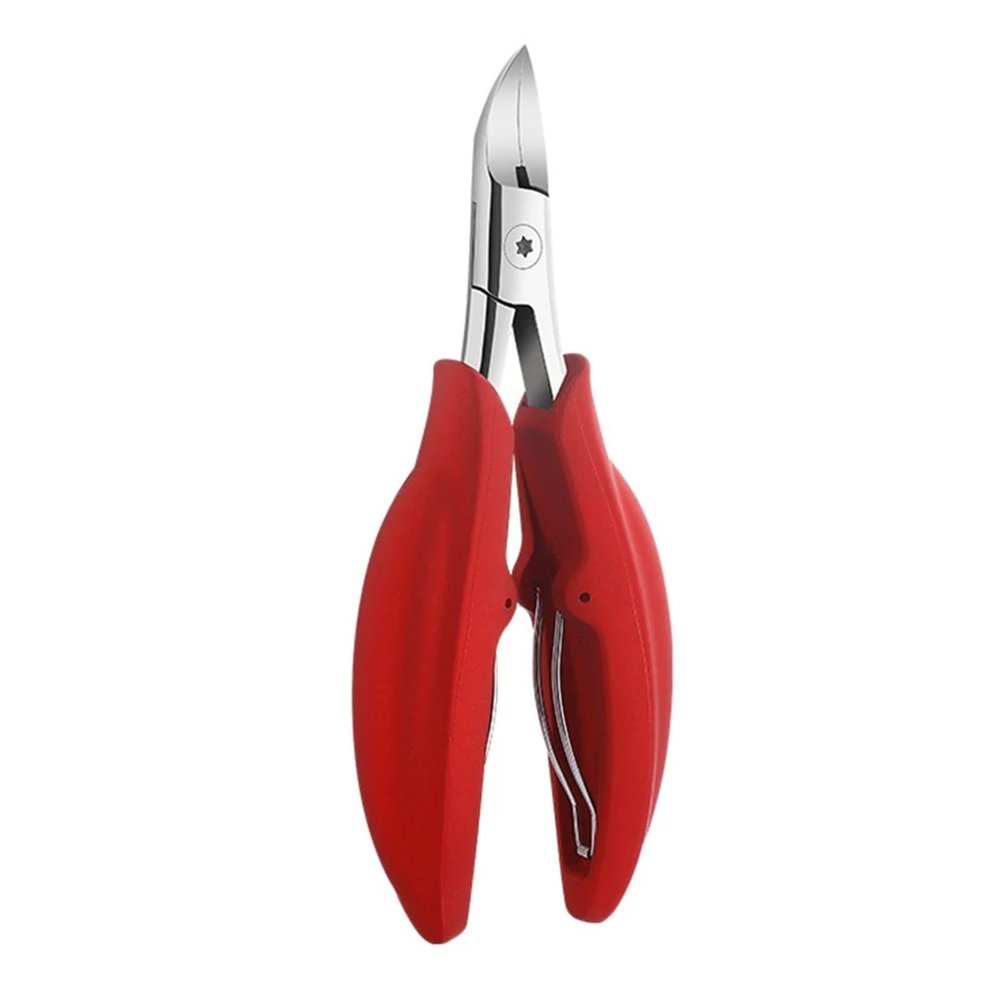 1Pcs Ingrown Nail Clippers Precision Thick Toenail Clipper Comfort Grip Fingernail Clipper Ergonomic Handle Toenail Scissors(Red)