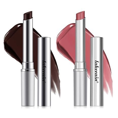 2Pcs Honey Noir Lipstick,Nourishing Honey Noir Lipgloss, Black and Pink Lip Tint,Deep Moisturizing Black Cherry Tint Lip Balm,Hydrating Lipgloss for All Skin Tones