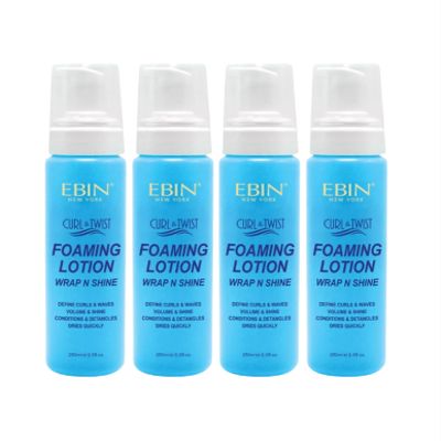 EBIN NEW YORK Setting Lotion  4x Curl & Twist Foaming Lotion Original 8.5 oz Bundle  Lightweight Formula for Defining Curls, Enhancing Shine, and Reducing Frizz  Gift Set (4 Items)