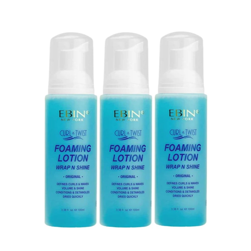 EBIN NEW YORK 3x Curl & Twist Foaming Lotion 3.38 oz Bundle  Defines and Enhances Curls, Delivers Moisture, Shine, and Lasting Hold  Gift Set (3 Items)