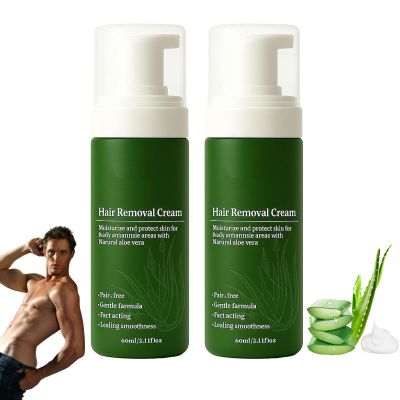 Man Hair Removal Cream with Natural Aloe Vera,Hair Removal Cream,Quick & Gentle No-Shave Hair Rehmoval Spray for Face, Body & Intimate Areas  Fast-Acting, Moisturizing & Non-sticky (2)