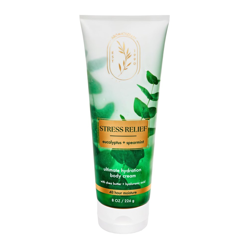 Bath and Body Stress Relief Eucalyptus Spearmint Ultimate Hydration Body Cream - 8 Oz