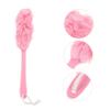 3pcs Long Handle Bath Scrubbing Brushes for Shower Body Cleaning and Exfoliation Durable Skin Massage Bath Accessories Light Pink for Relaxation and Circulation view 2
