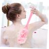 3pcs Long Handle Bath Scrubbing Brushes for Shower Body Cleaning and Exfoliation Durable Skin Massage Bath Accessories Light Pink for Relaxation and Circulation view 3