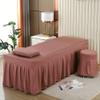 Coffee,180 * 60cm(S),LDLCYCN Massage Table Bed Skirt with Elastic Band Full Wrap Beauty Salon Fitted Sheet Soft Skin-Friendly Spa Bed Cover with Hole Beauty Massage Spa Couch Cover Washable view 1
