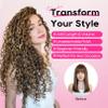 REECHO Curly Clip in Hair Extensions, 4PCS 24 inch Long Hair Extensions Clip ins Lace Weft Natural Hairpieces for Women Daily, Copper Red view 4