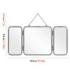 3-Way Foldable Travel Makeup Shaving Mirror with Chain & Stainless Steel Frame for Dressing Table, Desk view 3