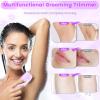bbetyuss 2 in 1 Bikini Trimmer for Women, Dual Head Electric Rozor, Facial Hair Removal, Ipx7 Waterproof Body Shaver for Bikini Face Armpit Pubic Hair Leg Back, Easy Cleaning, Ceramic Blade (Purple) view 3