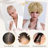 SOFEIYAN Pixie Cut Wig - Short Blonde Wig with Bangs Layered Pixie Haircut Synthetic Hair Wigs for Women Soft Glueless Heat Resistant Natural Looking Light Blond Wavy Wigs for Daily Party Use view 4
