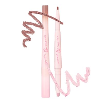 2aN Color Play Dual Liner | 2-in-1 Aegyo-sal & Shading Pencil | Long-Lasting Pearl & Matte Duo Liner for K-Idol Eye Makeup | Easy to Blend, All-Day Wear (0.006oz+0.02oz) (03 Taro Bunny)