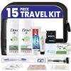 Trektote Bulk Hygiene Kit for Men and Women  (5 Pack) 15 Piece Set of Travel Size Toiletries, TSA Compliant, Bulk Travel Essentials, Includes Shampoo and Conditioner, Body Wash, Toiletry Bag & More view 2