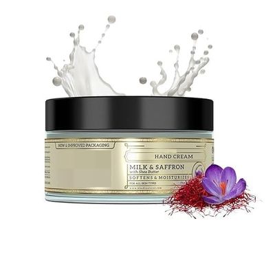 1.76oz Milk & Saffron Herbal Hand Cream with Shea Butter | Softens Rough Cuticles, Moisturizes | Prevents Dryness | Suitable for All Skin Types | 50g