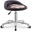 Adjustable Rolling Stool with 360 Swivel, Hydraulic Lift, PU Leather Seat, for Office, Tattoo, Salon, Kitchen, Massage  Black view 1