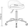 Adjustable Rolling Stool with 360 Swivel, Hydraulic Lift, PU Leather Seat, for Office, Tattoo, Salon, Kitchen, Massage  Black view 2