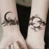 1/2pcs Moon and Sun Couple Ink Temporary Tattoo Stickers for Men and Women, Semi-permanent, Waterproof, Lasting 2 Weeks, Fake Tattoos(1pcs) view 1